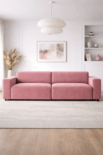 Sofa Claudius modułowa sztruks różowa.webp
