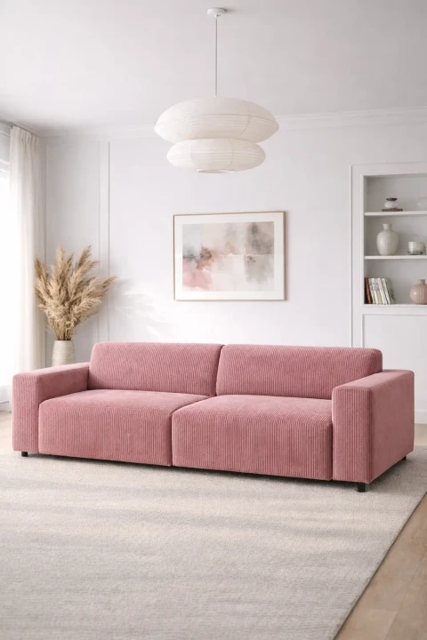 Sofa Claudius modułowa sztruks różowa 2.webp