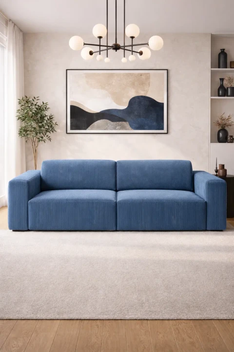 Sofa Claudius modułowa sztruks granatowa.webp