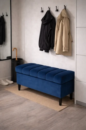 Pufa NEMO z pojemnikiem granatowa do przedpokoju.webp